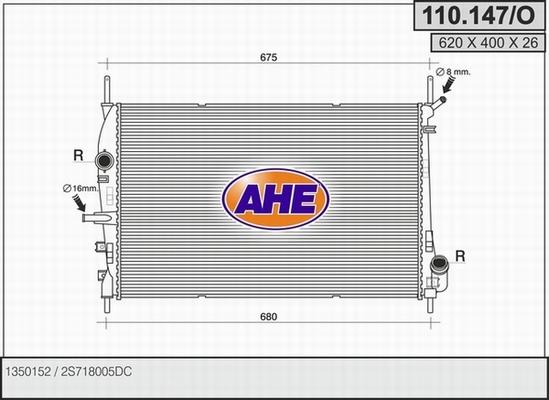 AHE 110.147/O - Radiatore, Raffreddamento motore autozon.pro