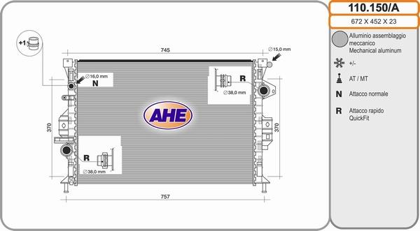 AHE 110.150/A - Radiatore, Raffreddamento motore autozon.pro