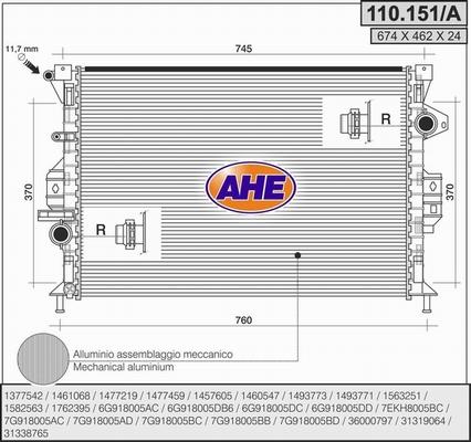 AHE 110.151/A - Radiatore, Raffreddamento motore autozon.pro