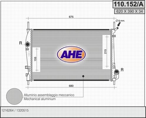 AHE 110.152/A - Radiatore, Raffreddamento motore autozon.pro