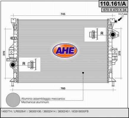 AHE 110.161/A - Radiatore, Raffreddamento motore autozon.pro