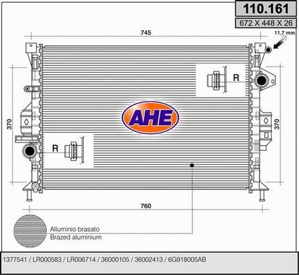 AHE 110.161 - Radiatore, Raffreddamento motore autozon.pro