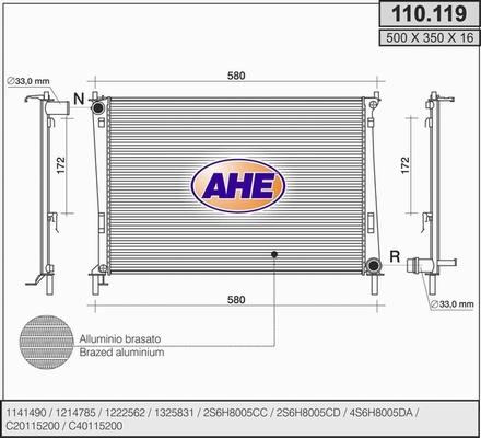 AHE 110.119 - Radiatore, Raffreddamento motore autozon.pro