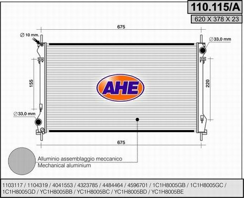 AHE 110.115/A - Radiatore, Raffreddamento motore autozon.pro