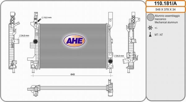 AHE 110.181/A - Radiatore, Raffreddamento motore autozon.pro