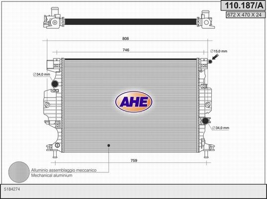 AHE 110.187/A - Radiatore, Raffreddamento motore autozon.pro