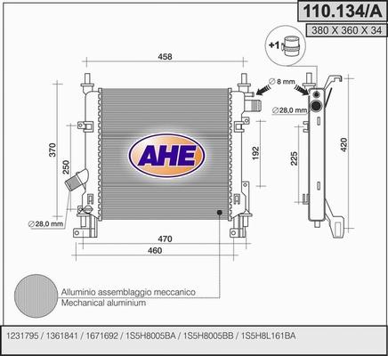 AHE 110.134/A - Radiatore, Raffreddamento motore autozon.pro