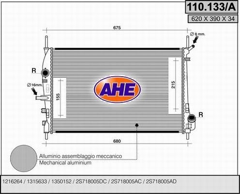 AHE 110.133/A - Radiatore, Raffreddamento motore autozon.pro