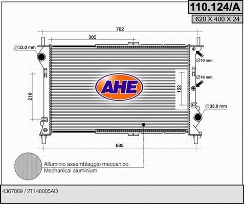 AHE 110.124/A - Radiatore, Raffreddamento motore autozon.pro