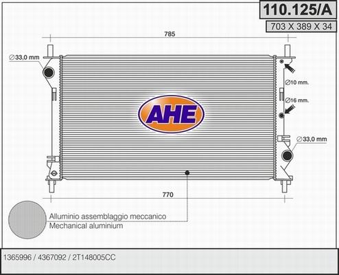 AHE 110.125/A - Radiatore, Raffreddamento motore autozon.pro