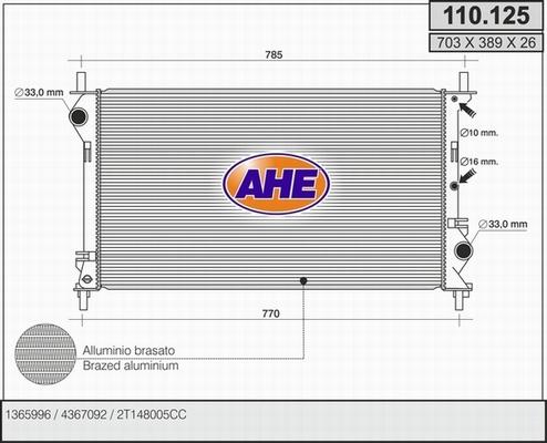 AHE 110.125 - Radiatore, Raffreddamento motore autozon.pro