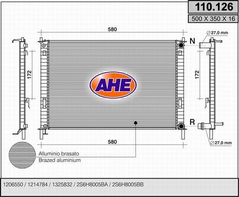 AHE 110.126 - Radiatore, Raffreddamento motore autozon.pro