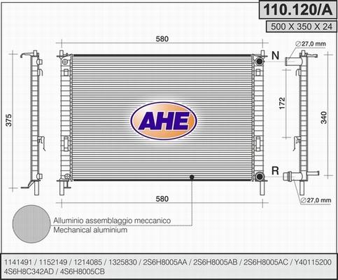 AHE 110.120/A - Radiatore, Raffreddamento motore autozon.pro