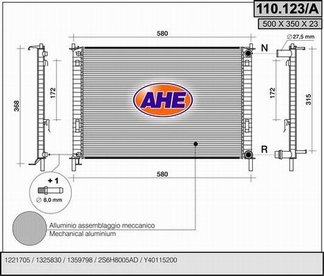 AHE 110.123/A - Radiatore, Raffreddamento motore autozon.pro