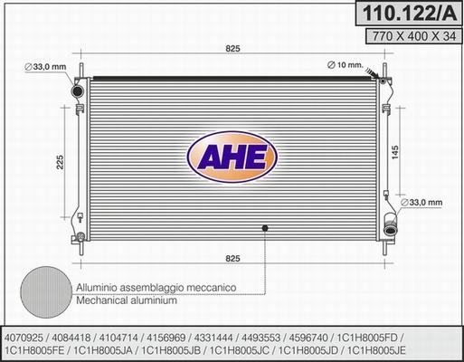 AHE 110.122/A - Radiatore, Raffreddamento motore autozon.pro