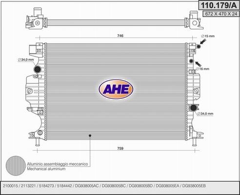 AHE 110.179/A - Radiatore, Raffreddamento motore autozon.pro