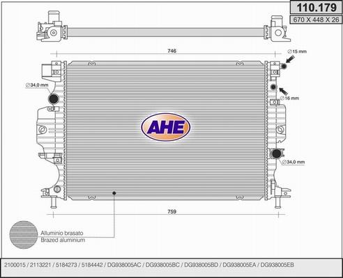 AHE 110.179 - Radiatore, Raffreddamento motore autozon.pro