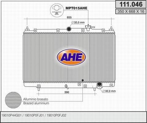 AHE 111.046 - Radiatore, Raffreddamento motore autozon.pro