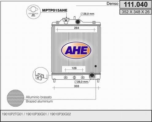 AHE 111.040 - Radiatore, Raffreddamento motore autozon.pro