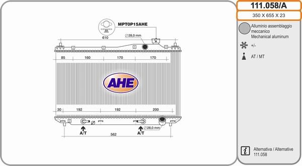 AHE 111.058/A - Radiatore, Raffreddamento motore autozon.pro