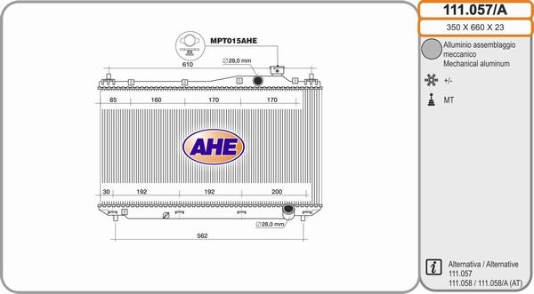 AHE 111.057/A - Radiatore, Raffreddamento motore autozon.pro