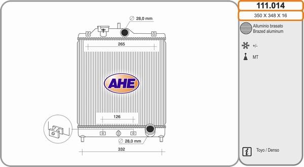 AHE 111.014 - Radiatore, Raffreddamento motore autozon.pro