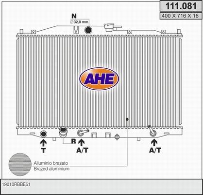 AHE 111.081 - Radiatore, Raffreddamento motore autozon.pro