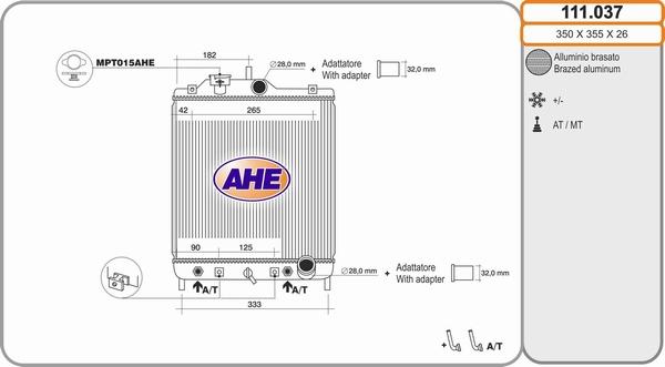 AHE 111.037 - Radiatore, Raffreddamento motore autozon.pro