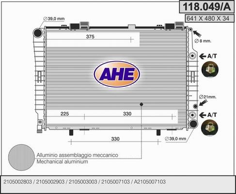 AHE 118.049/A - Radiatore, Raffreddamento motore autozon.pro