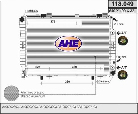 AHE 118.049 - Radiatore, Raffreddamento motore autozon.pro