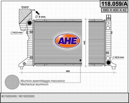 AHE 118.059/A - Radiatore, Raffreddamento motore autozon.pro