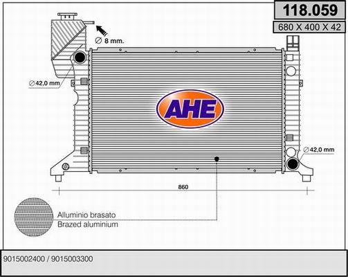 AHE 118.059 - Radiatore, Raffreddamento motore autozon.pro