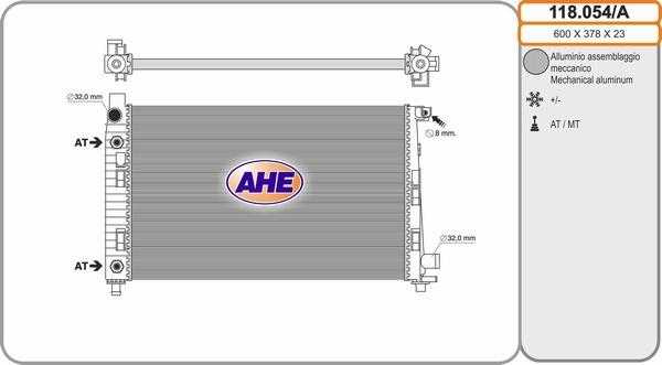 AHE 118.054/A - Radiatore, Raffreddamento motore autozon.pro