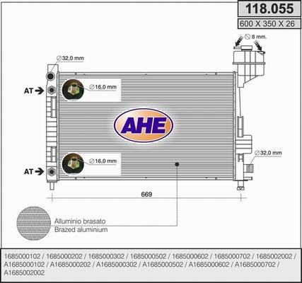 AHE 118.055 - Radiatore, Raffreddamento motore autozon.pro