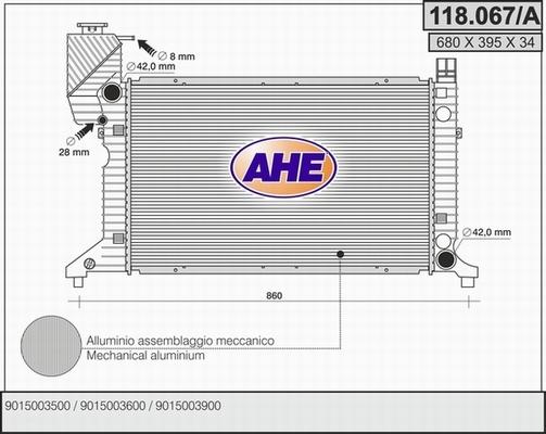 AHE 118.067/A - Radiatore, Raffreddamento motore autozon.pro