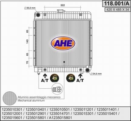 AHE 118.001/A - Radiatore, Raffreddamento motore autozon.pro