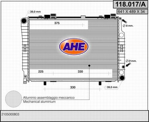 AHE 118.017/A - Radiatore, Raffreddamento motore autozon.pro