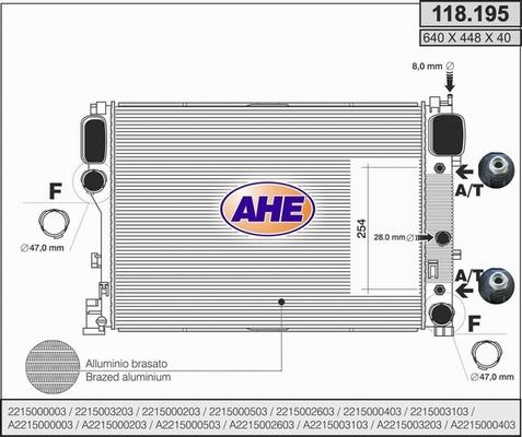 AHE 118.195 - Radiatore, Raffreddamento motore autozon.pro