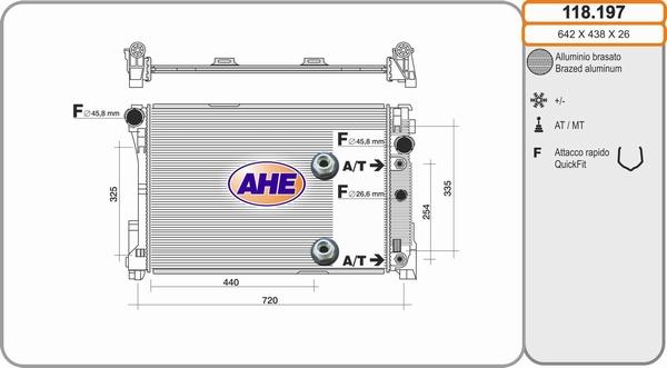 AHE 118.197 - Radiatore, Raffreddamento motore autozon.pro