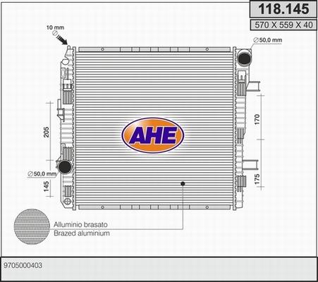 AHE 118.145 - Radiatore, Raffreddamento motore autozon.pro