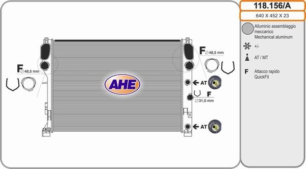 AHE 118.156/A - Radiatore, Raffreddamento motore autozon.pro