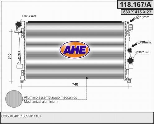 AHE 118.167/A - Radiatore, Raffreddamento motore autozon.pro