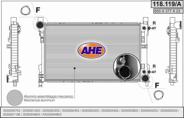 AHE 118.119/A - Radiatore, Raffreddamento motore autozon.pro