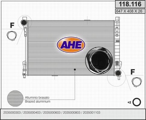 AHE 118.116 - Radiatore, Raffreddamento motore autozon.pro