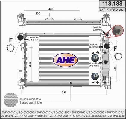 AHE 118.188 - Radiatore, Raffreddamento motore autozon.pro