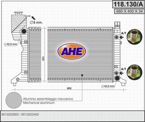 AHE 118.130/A - Radiatore, Raffreddamento motore autozon.pro