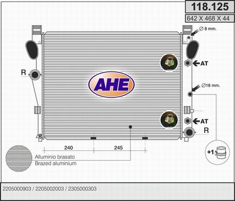 AHE 118.125 - Radiatore, Raffreddamento motore autozon.pro