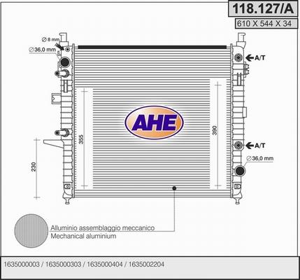 AHE 118.127/A - Radiatore, Raffreddamento motore autozon.pro