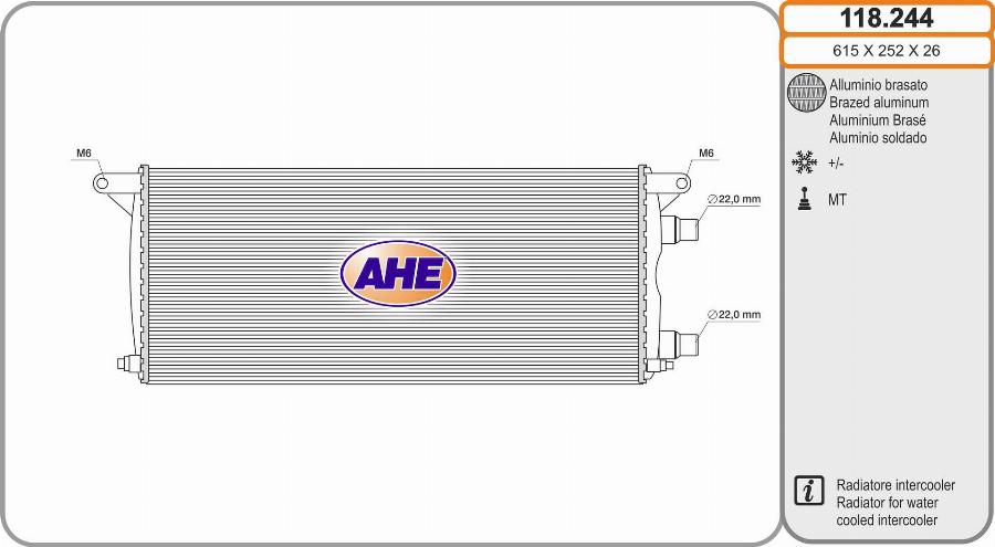 AHE 118.244 - Radiatore, Raffreddamento motore autozon.pro