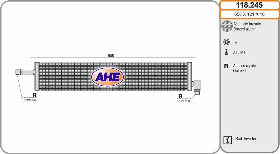 AHE 118.245 - Radiatore, Raffreddamento motore autozon.pro